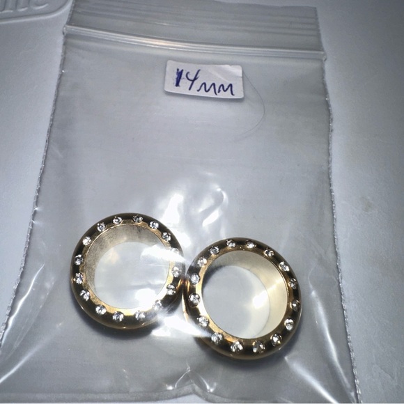 New 14 mm Ear Plugs piercings Earrings lobes never worn - Picture 6 of 6